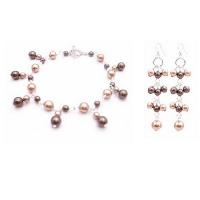 Customize Your Jewelry Bracelet Earrings Bronze Brown Dangling Pearls :  bracelet jewelry customize jewelry your giftvalentine