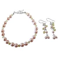 Handmade Jewelry Wedding Bridal Pink & Jonquil Bracelet & Earrings Set :  handmade jewelry giftgiftvalentine jewelry jonquil setdainty
