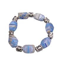 Beautiful Shades Of Blue Millefiori Stretchable Bracelet  