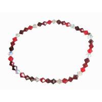Swarovski Siam Red Garnet Clear Crystals Stretchable Bracelet Genuine Swarovski Crystals Stretchable Bracelet
