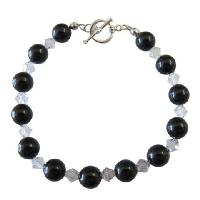 Mystic Pearls Bracelet w/ Clear Crystals Bracelet Genuine Swarovski Crystals & Pearls Jewlery