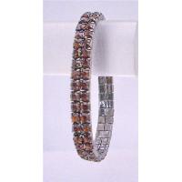 Darkest Brown Stretchable Bracelet Smoked Topaz Cubic Zircon Comfortable Bracelet