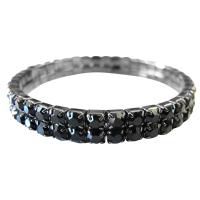Jet Black Double Stranded Bracelet Black Cubic Zircon Comfortable Wear Bracelet