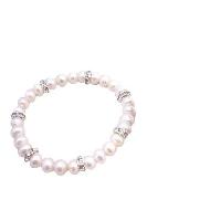 Flower Girl Jewelry Freshwater Pearls Bracelet Potato Shaped Natural Color Pearls W/ Silver Rondells & Matching Freshwater Pearls Stud Earrings