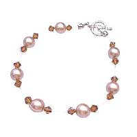 Champagne Pearls Wedding Jewelry Reasonable Inexpensive Genuine Swarovski Brown Smoked Topaz Crystals Under  Jewelry