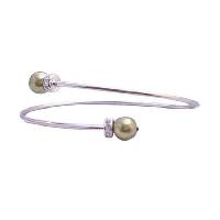 olivine Pearls Bracelet With Silver Rondells Sparkle Like Diamond Affordable Cuff Bracelet Very Sleek Soft Dainty Swarovski Pearls