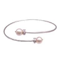 Bridal Cuff Bracelet Ivory Swarovski Pearls Bracelet Genuine Swarovski Gold Pearls Comfortable Adjustable Wrist Bracelet w/ Diamante