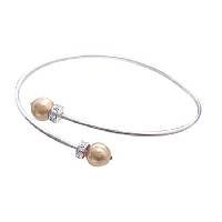 Bright Gold Jewelry Pearls Gold Pearls Bracelet Adjustable Cuff Bracelet Affordable Brcelets