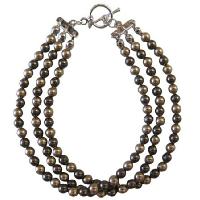 Exclusively Gorgeous Wedding Bracelet Bronze & Chocolate Brown Pearls 3 Stranded Genuine Swarovski Pearls Bridemaids Bridal Jewelry Toggle Clasp Fashionable Sleek Bracelet Bridal Bracelet