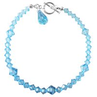 Aquamarine Blue Swarovski Crystals Teardrop Bracelet Gift Affordable Bracelet Fascinate Jewelry Genuine Swarovski Cryatals Bracelet