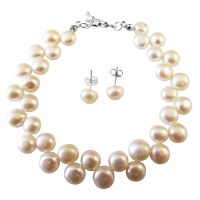 Ivory Freshwater Interwoven Pearls Bracelet & Earrings Sophisticate Bridal Jewelry Customize Wedding Bracelet & Earrings Set