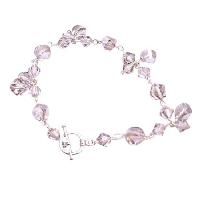 Swarovski Silver Shade Bracelet Different Shape Size & Shape W/ 8mm Helix Beads (Item# 5020) Genuien Swarovski Beads Jewelry