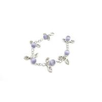 Wedding Gift Purple Cat Faceted Leaves Charm Leave Bracelet Stunning chain Bracelet