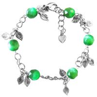 Jade Stone Bracelet Faceted 8mm Jade Cat Eye Bracelet Dangling Bracelet