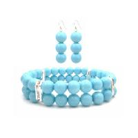 Fantastic Jewelry Braclet & Earrings In Pool Blue Pearls New COlor Pool Blue Jewelry
