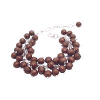 Wedding Bridemaids Customize Bracelet Exclusively Wedding Brown Beads Cluster Bracelet