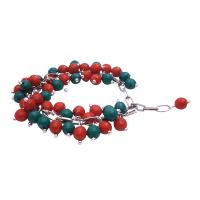 Christmas Gift Red & Green Cluster Bracelet Gorgeous Handmade Creation