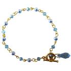 Aquamarine Cute Teardrop Charm Dangling Bracelet Gift Your Love One Teardrop Bracelet Aqmarine Swarovski Pearls & Crystals