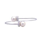Soothing Pearls Jewelry Swarovski Cream Pearls Wire Bracelet Rondells