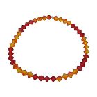 Red Orange Crystals Stretchable Bracelet