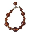 Amber Resin Beaded Bracelet w/ Toggle Clasp