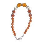 Topaz Glass Beads Faceted Round Beads Bracelet w/ Daisy Spacer Bracelet