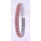Rose Sparkling Cubic Zircon Accented Round Stretchable Bracelet