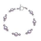 Grey Pearls Bracelet Bracelet Under $10 Jewelry w/ Black Diamond Crystals Bracelet