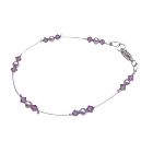 Fancy Fashionable Affordable Mauve Purple Pearls with Amethyst Crystals Lobster Clasp Collection Of Swarovski Pearls & Crystals