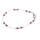 Swarovski Ivory Pearls Siam Red Crystal Lobster Clasp Bracelet Jewelry
