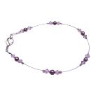 Burgundy Pearls with Lite Amethyst Crystals Bridesmaid Flower Girl High Quality Of Pearls & Crystals Bracelet