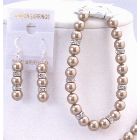 Inexpensive Jewelry Swarovski Bronze Pearl Exclusively Bridal Bracelet