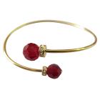 Prom Jewelry Fashionable Gorgeous Inexpensive Swarovski Red Crystals 18K Gold Plated Bangle Siam Red Swarovski & Gold Ronells Sparkle Like Diamond Inexpensive Gold Jewelry