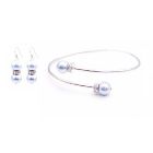 Cheap Wedding Jewelry Blue Aquamarine Pearl Cuff Bracelet & Earrings