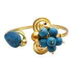 Top Quality High Fashion Jewelry At Affordable Gold Cuff Bracelet with Turquiose Celebrities Jewelry