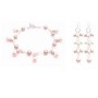 Ivory Champagne Pearls Dangling Prom Bridesmaid Bracelet Earrings Set
