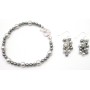 Wedding Gray Jewelry Lite Dark Gray w/ Dangling Grape Bunch Earrings