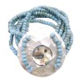 Classy Turquiose Beads Stretchable Bracelet Round Shell On the Wrist