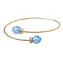 Gold Cuff Bracelet Aquamarine Crystals Affordable Gift Gold Jewelry