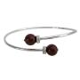Inspired Design Wine Color Pearls Silver Cuff Bracelet Superb Price
