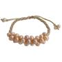 Hand Knitted Interwoven Braid Bracelet Peach Freshwater Pearl Jewelry