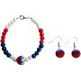 4th of July Patriotic Military Mom Jewelry Red White Blue Bracelet
