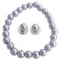 Stretchable Bracelet Stud Earrings Lavender Pearls Wedding Jewelry