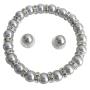 Classic Silver Gray Pearl Stretchable Bracelet Stud Earrings Accessory