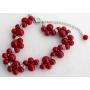 Holiday Gift Bridal Bracelet Twisted Red Pearl Handmade Artisan Jewelry