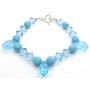 Elegant Bracelet Genuine Swarovski Aquamarine & Turquoise Crystals w/ Crystals Tear Drops