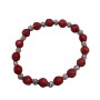 Custom Faceted 7mm Coral Faceted Beads Stretchable Bracelet