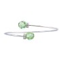 Wire Bracelet Peridot Crystals 8mm Silver Rondells