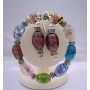 Murano Glass Beads Stretchable Bracelet Colorful Earrings Jewelry