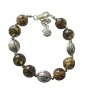Olivine Amber Resin Beaded Bracelet w/ Rhodium Traditional Bracelet